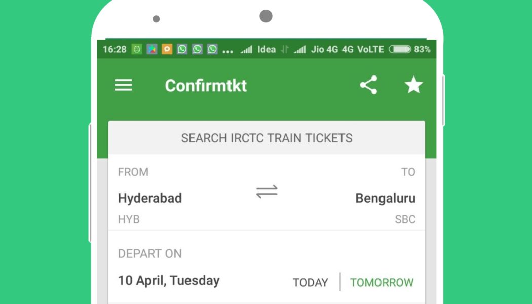 Now Book Train Tickets on ConfirmTkt !!!